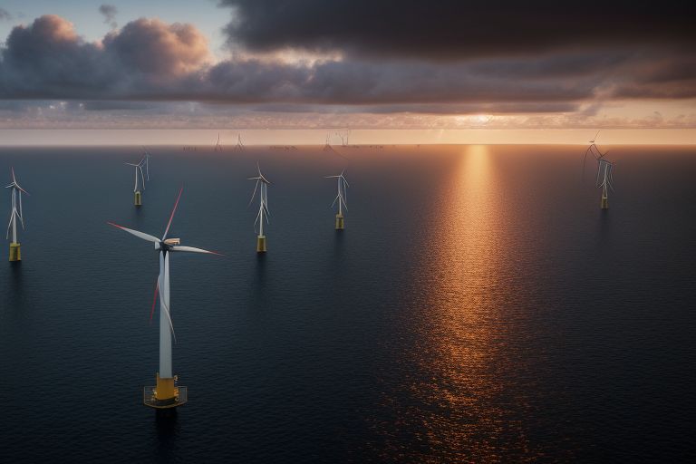integration of renewable energy (wind and solar) with deep offshore oil and gas technology, highlighting sustainability efforts and global collaboration in the offshore industry
